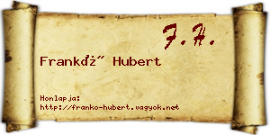Frankó Hubert névjegykártya